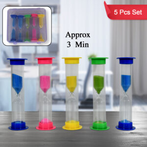 8756 Sand Timer Plastic Hourglass Sand Glass Toy Sand Clock For Kitchen Office School And Brushing Teeth For Bathroom Timer Clock Children Hourglass Sand Glass Toothbrush Household Sand Clock (3 Min Approx 5 Pc)