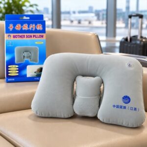 Inflatable Travel Neck Pillow For Flights Train Trips Seated Rest (1 Pc)