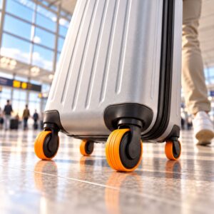 Silicone Trolley Bag Wheel Cover Protectors With Ribbed Grip (8 Pc Set)