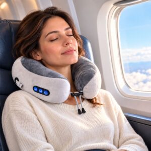 Electric U Shape Neck Massage Pillow With Heat Usb Charging For Travel (1 Pc)